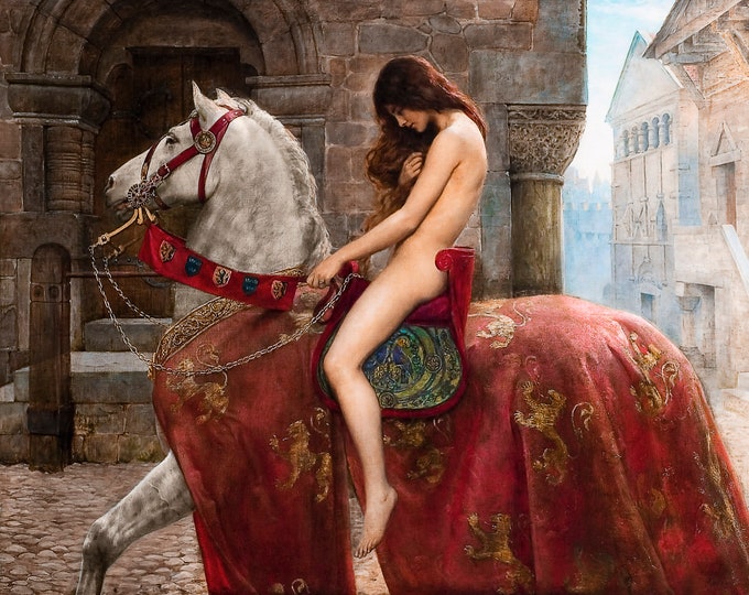 John Collier, Lady Godiva, 1898 | Art Print | Canvas Print | Fine Art Poster | Art Reproduction | Archival Giclee | Gift Wrapped