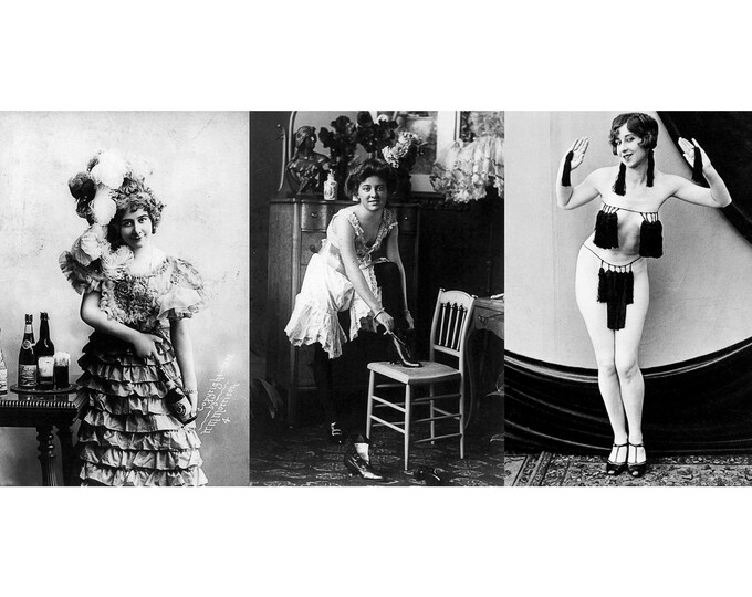 M Morrison, 1898 Erotic Photography Triptych | Art Print | Canvas Print | Fine Art Poster | Art Reproduction | Archival Giclee | Gift Wrap