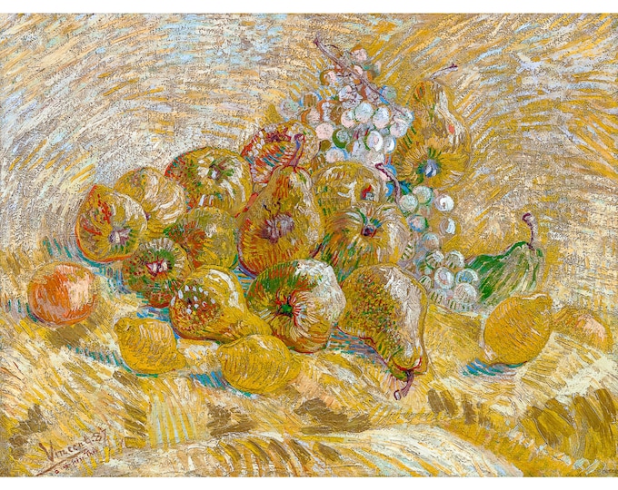 Van Gogh, Quinces, lemons, pears and grapes, 1887 | Art Print | Canvas Print | Fine Art Poster | Art Reproduction | Archival Giclee | Gift