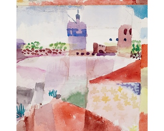 Paul Klee, Hammamet with Its Mosque, 1914 | Art Print | Canvas Print | Fine Art Poster | Art Reproduction | Archival Giclee | Gift Wrapped