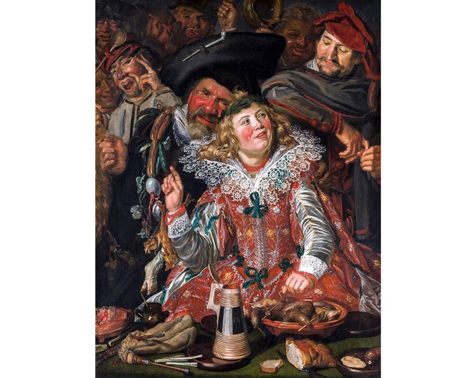 Frans Hals, Merrymakers at Shrovetide, 1617 | Art Print | Canvas Print | Fine Art Poster | Art Reproduction | Archival Giclee | Gift Wrapped