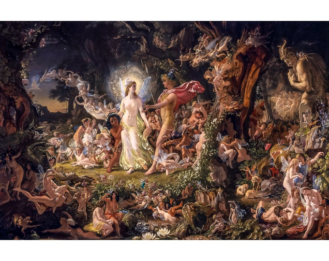Sir Joseph Noel Paton, The Quarrel of Oberon and Titania, 1849 | Art Print | Canvas Print | Fine Art Poster | Art Reproduction | Archival