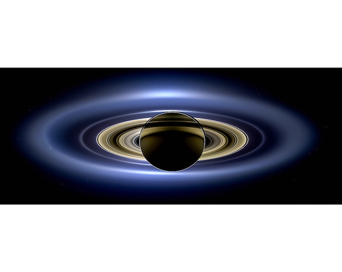 Saturn's Shadow, The Day the Earth Smiled, PIA17172 | Art Print | Canvas Print | Fine Art Poster | Art Reproduction | Archival Giclee | Gift