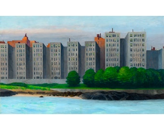 Edward Hopper, Apartment Houses, East River, 1930 | Art Print | Canvas Print | Fine Art Poster | Art Reproduction | Archival Giclee | Gift