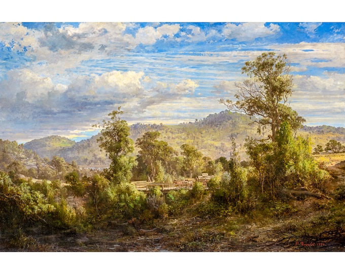 Louis Buvelot, Between Tallarook and Yea, 1880 | Art Print | Canvas Print | Fine Art Poster | Art Reproduction | Archival Giclee | Gift Wrap