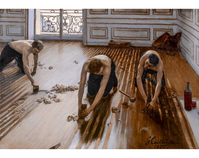 Gustave Caillebotte, The Floor Planers, Scrapers, 1875 | Art Print | Canvas Print | Fine Art Poster | Art Reproduction | Archival Giclee