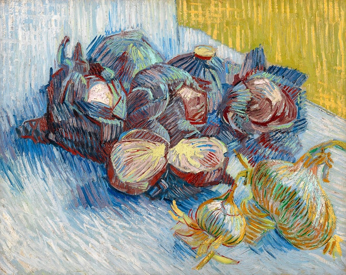 Van Gogh, Red Cabbages and Onions, 1887 | Art Print | Canvas Print | Fine Art Poster | Art Reproduction | Archival Giclee | Gift Wrapped