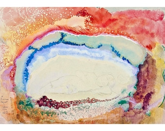 Odilon Redon, L'enfant endormi, 1916 | Art Print | Canvas Print | Fine Art Poster | Art Reproduction | Archival Giclee | Gift Wrapped