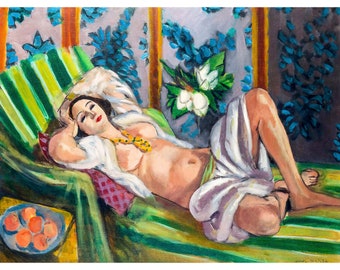 Matisse, Odalisque couchée aux magnolias, 1923 | Art Print | Canvas Print | Fine Art Poster | Art Reproduction | Archival Giclee | Gift