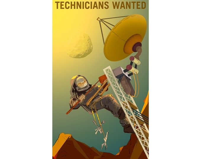 Technicians Wanted NASA Recruitment Poster | Art Print | Canvas Print | Fine Art Poster | Art Reproduction | Archival Giclee | Gift Wrapped