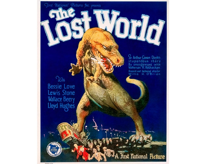 The Lost World, Film Poster, Arthur Conan Doyle | Art Print | Canvas Print | Fine Art Poster | Art Reproduction | Archival Giclee | Gift