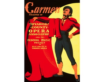 Carmen, Opera Poster | Art Print | Canvas Print | Fine Art Poster | Art Reproduction | Archival Giclee | Gift Wrapped
