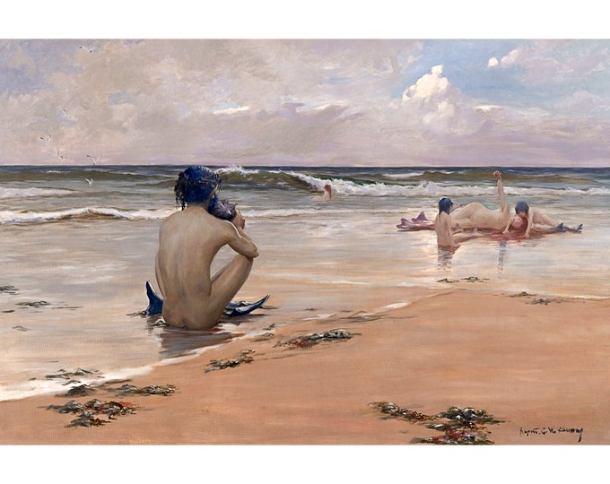 Rupert Bunny, Sea Idyll, 1891 | Art Print | Canvas Print | Fine Art Poster | Art Reproduction | Archival Giclee | Gift Wrapped