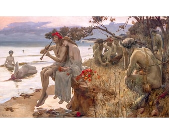 Rupert Bunny, Pastoral, 1893 | Art Print | Canvas Print | Fine Art Poster | Art Reproduction | Archival Giclee | Gift Wrapped