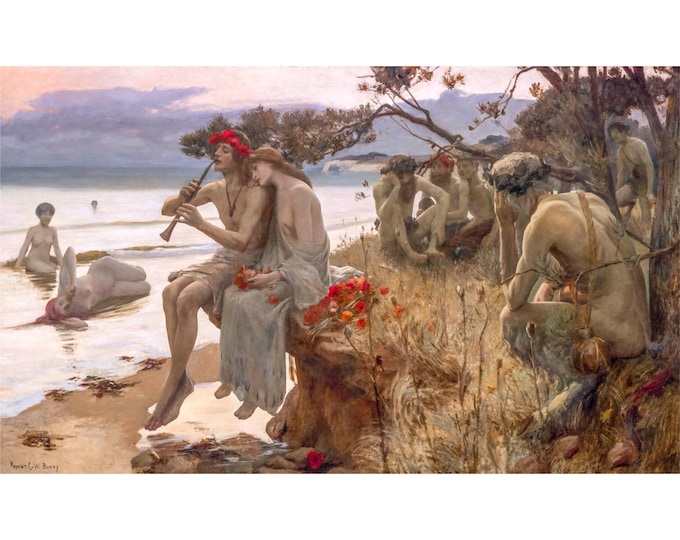 Rupert Bunny, Pastoral, 1893 | Art Print | Canvas Print | Fine Art Poster | Art Reproduction | Archival Giclee | Gift Wrapped