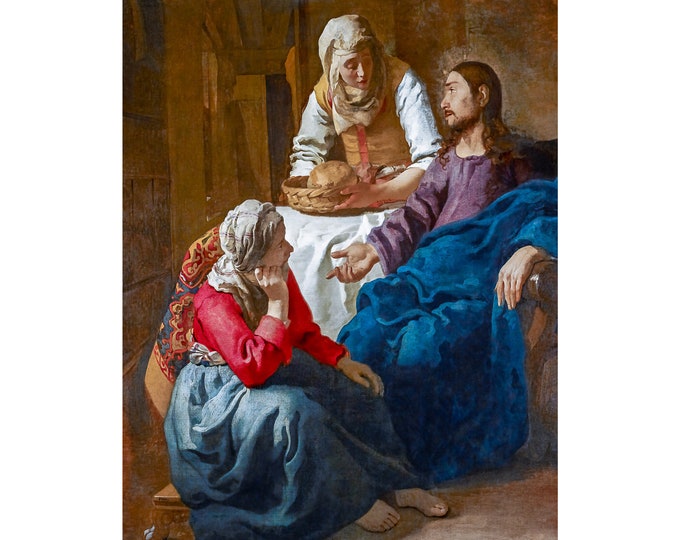 Vermeer, Christ in the House of Martha and Mary, 1656 | Art Print | Canvas Print | Fine Art Poster | Art Reproduction | Archival Giclee