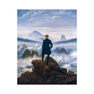 Caspar David Friedrich, Wanderer above the Sea of Fog, 1817 | Art Print | Canvas Print | Fine Art Poster | Art Reproduction | Archival