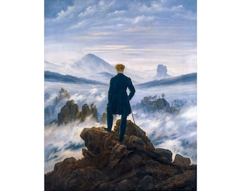 Caspar David Friedrich, Wanderer above the Sea of Fog, 1817 | Art Print | Canvas Print | Fine Art Poster | Art Reproduction | Archival