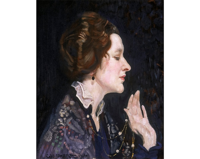 George W Lambert, Portrait of a Lady (Thea Proctor), 1916 | Art Print | Canvas Print | Fine Art Poster | Art Reproduction | Archival Giclee