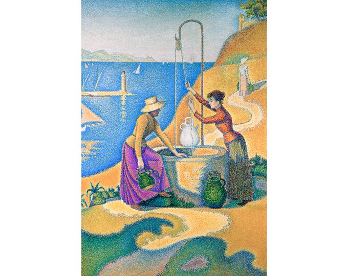 Paul Signac, Women by the Well, 1892 | Art Print | Canvas Print | Fine Art Poster | Art Reproduction | Archival Giclee | Gift Wrapped
