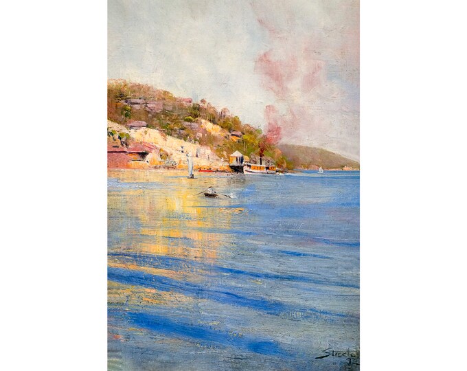 Arthur Streeton, The Point Wharf, Mosman Bay, 1893 | Art Print | Canvas Print | Fine Art Poster | Art Reproduction | Archival Giclee | Gift