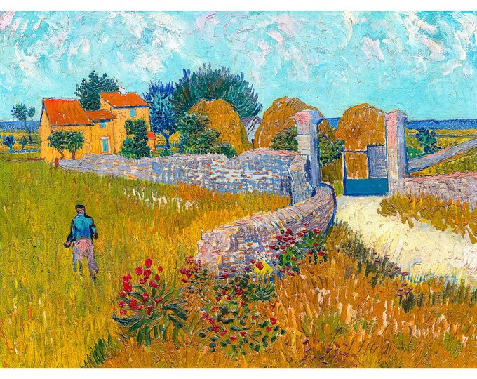 Van Gogh, Farmhouse in Provence, 1888 | Art Print | Canvas Print | Fine Art Poster | Art Reproduction | Archival Giclee | Gift Wrapped