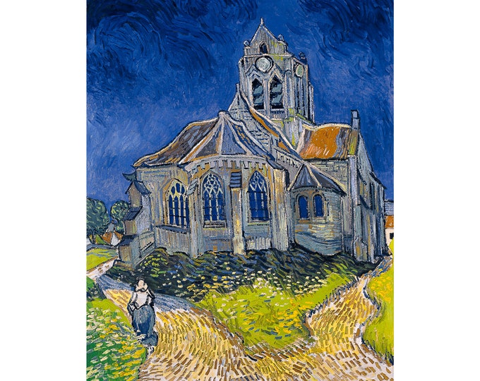 Van Gogh, The Church at Auvers, 1890 | Art Print | Canvas Print | Fine Art Poster | Art Reproduction | Archival Giclee | Gift Wrapped
