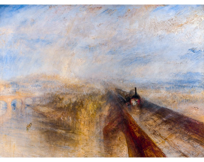 J. M. W. Turner, Rain, Steam and Speed, The Great Western Railway, 1844 | Art Print | Canvas Print | Fine Art Poster | Art Reproduction
