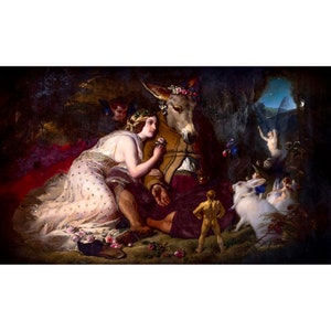 Edwin Landseer, Scene from A Midsummer Night&#39;s Dream, Titania and Bottom, 1851 | Art Print | Canvas Print | Fine Art Poster | Art
