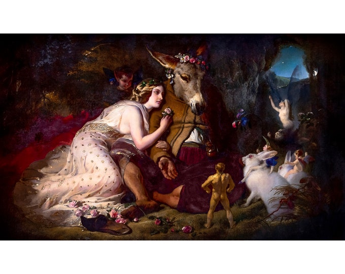 Edwin Landseer, Scene from A Midsummer Night's Dream, Titania and Bottom, 1851 | Art Print | Canvas Print | Fine Art Poster | Art