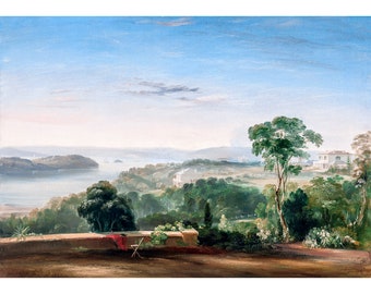 Conrad Martens, View from Rose Bank, 1840 | Art Print | Canvas Print | Fine Art Poster | Art Reproduction | Archival Giclee | Gift Wrapped