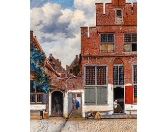 Vermeer, The Little Street, 1658 | Art Print | Canvas Print | Fine Art Poster | Art Reproduction | Archival Giclee | Gift Wrapped