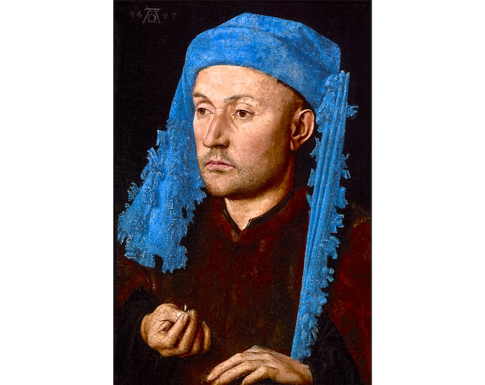 Jan van Eyck, Portrait of a Man with a Blue Chaperon, 1430 | Art Print | Canvas Print | Fine Art Poster | Art Reproduction | Archival Giclee