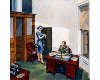 Edward Hopper, Office at Night, 1940 | Art Print | Canvas Print | Fine Art Poster | Art Reproduction | Archival Giclee | Gift Wrapped