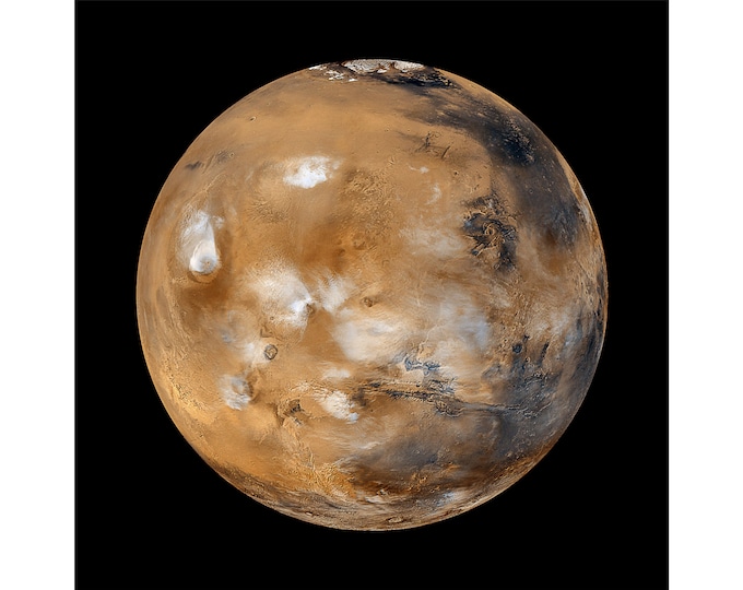 Mars, Tharsis Volcanoes, NASA Space Art | Art Print | Canvas Print | Fine Art Poster | Art Reproduction | Archival Giclee | Gift Wrapped