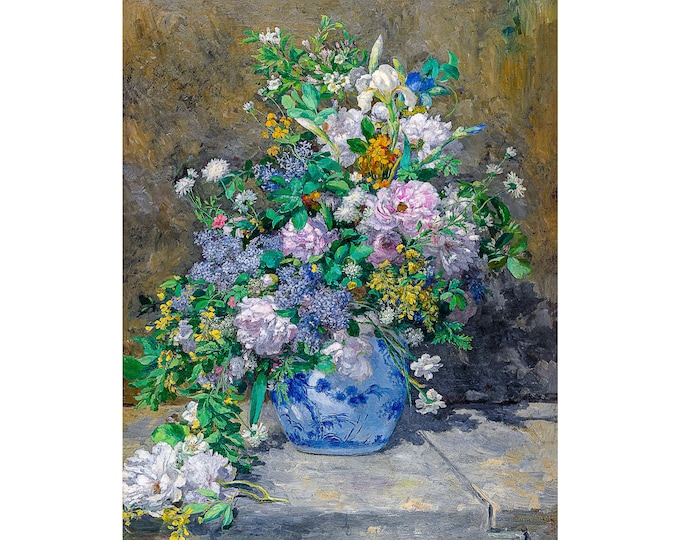 Renoir, Spring Bouquet, 1866 | Art Print | Canvas Print | Fine Art Poster | Art Reproduction | Archival Giclee | Gift Wrapped