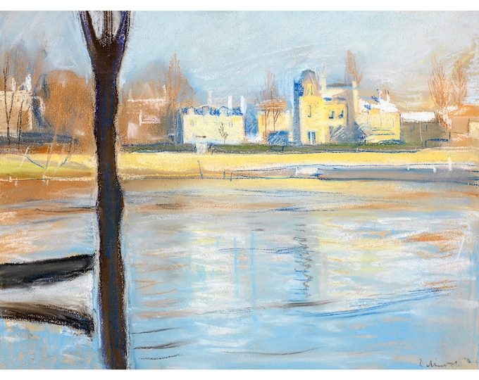 Edvard Munch, The Seine at Saint-Cloud, 1890 | Art Print | Canvas Print | Fine Art Poster | Art Reproduction | Archival Giclee | Gift