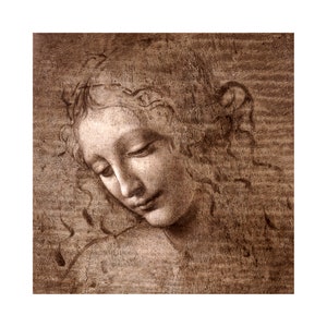 Leonardo da Vinci, Head of a Woman, 1508 | Art Print | Canvas Print | Fine Art Poster | Art Reproduction | Archival Giclee | Gift Wrapped