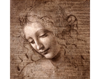Leonardo da Vinci, Head of a Woman, 1508 | Art Print | Canvas Print | Fine Art Poster | Art Reproduction | Archival Giclee | Gift Wrapped