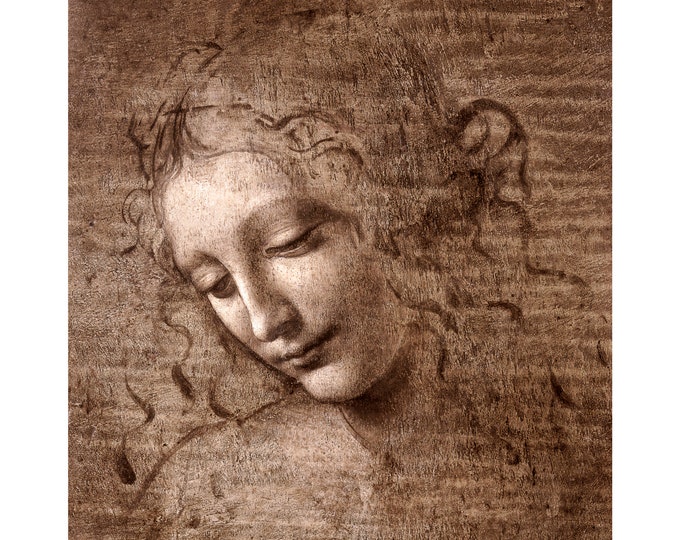 Leonardo da Vinci, Head of a Woman, 1508 | Art Print | Canvas Print | Fine Art Poster | Art Reproduction | Archival Giclee | Gift Wrapped