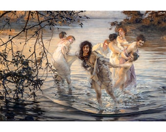 Paul Émile Chabas, Dancing Nymphs, 1899 | Art Print | Canvas Print | Fine Art Poster | Art Reproduction | Archival Giclee | Gift Wrapped