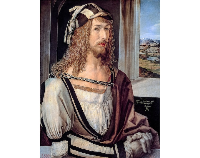 Albrecht Dürer, Self-Portrait, 1498 | Art Print | Canvas Print | Fine Art Poster | Art Reproduction | Archival Giclee | Gift Wrapped