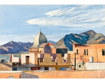 Edward Hopper, Construction in Mexico, 1946 | Art Print | Canvas Print | Fine Art Poster | Art Reproduction | Archival Giclee | Gift Wrapped