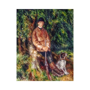 Renoir, Portrait of Alfred Bérard with His Dog, 1881 | Art Print | Canvas Print | Fine Art Poster | Art Reproduction | Archival Giclee