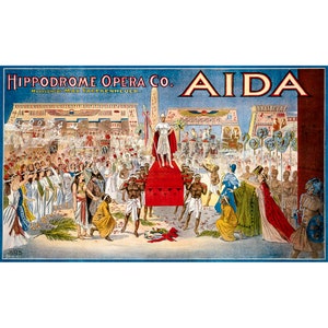 Aida, Hippodrome Opera Poster | Art Print | Canvas Print | Fine Art Poster | Art Reproduction | Archival Giclee | Gift Wrapped