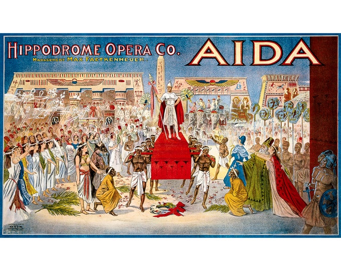 Aida, Hippodrome Opera Poster | Art Print | Canvas Print | Fine Art Poster | Art Reproduction | Archival Giclee | Gift Wrapped