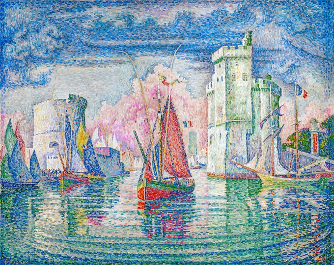 Paul Signac, Entrance of La Rochelle Harbor, 1921 | Art Print | Canvas Print | Fine Art Poster | Art Reproduction | Archival Giclee | Gift