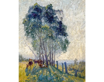 Elioth Gruner, The Wattles, 1919 | Art Print | Canvas Print | Fine Art Poster | Art Reproduction | Archival Giclee | Gift Wrapped