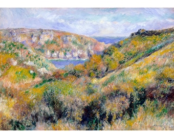 Renoir, Hills around the Bay of Moulin Huet, Guernsey, 1883 | Art Print | Canvas Print | Fine Art Poster | Art Reproduction | Archival