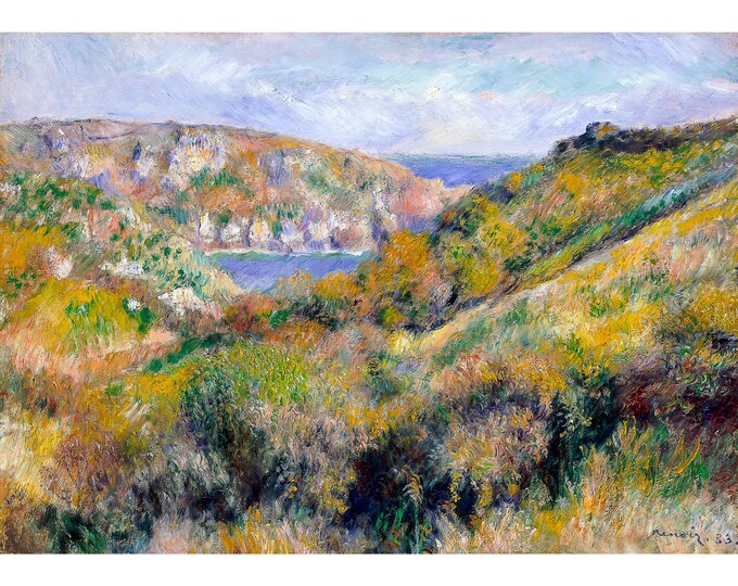 Renoir, Hills around the Bay of Moulin Huet, Guernsey, 1883 | Art Print | Canvas Print | Fine Art Poster | Art Reproduction | Archival